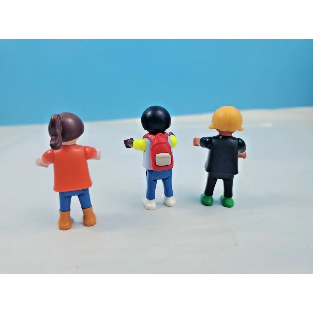 Playmobil Kids Figure Lot - 3 Figures: Batgirl Outfit, Striped Boy, Floral Girl